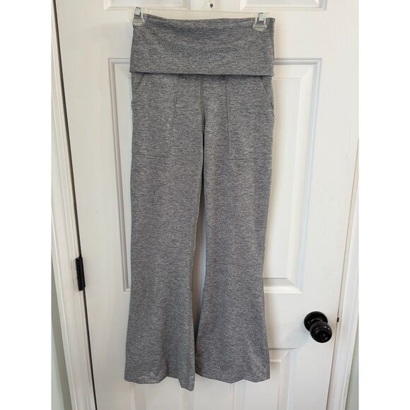 aerie Pants - Offline by Aerie The Hugger High Waisted Foldover Flare Leggings Gray Size S